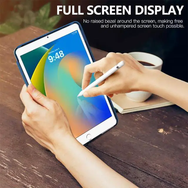 Alt view image 7 of 7 - Case for iPad 10.2 iPad 9th Generation 2021/ iPad 8th Generation 2020/ iPad 7th Generation 2019, Slim Stand Hard Back Shell Smart Cover Case for iPad 10.2 inch, Auto Wake/Sleep, Dark Sea Blue