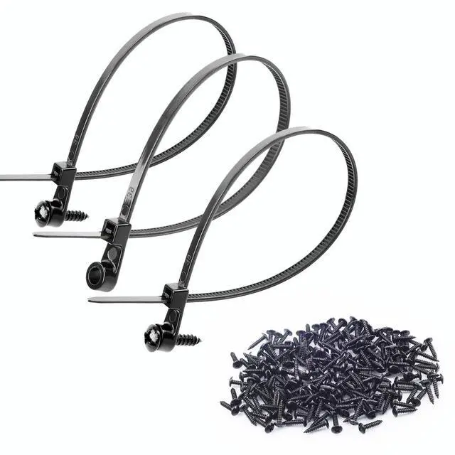 Main image of 100 PCS 12" Mountable Cable Zip Ties with 100 Screws