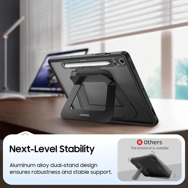 Alt view image 4 of 7 - Shockproof Case for Samsung Galaxy Tab S10 Lite/S10 FE 10.9, Black