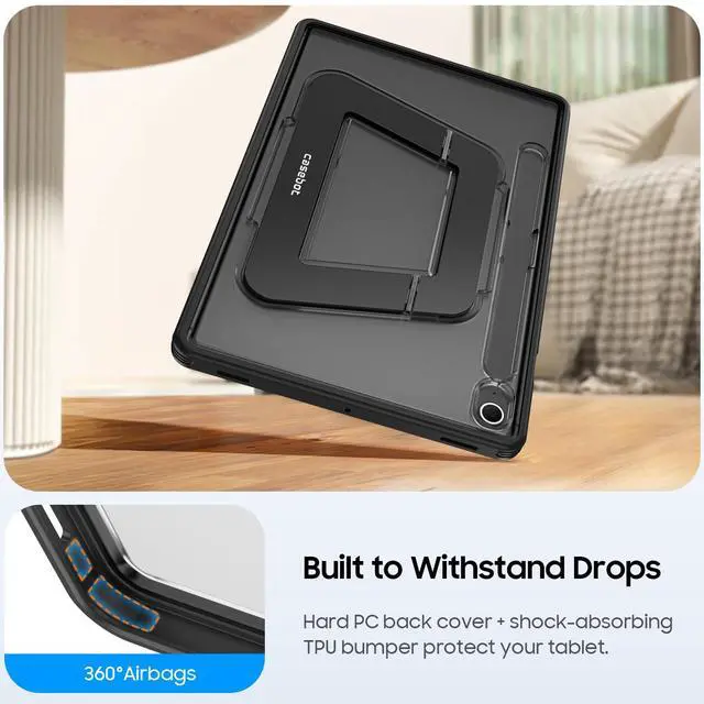 Alt view image 7 of 7 - Shockproof Case for Samsung Galaxy Tab S10 Lite/S10 FE 10.9, Black