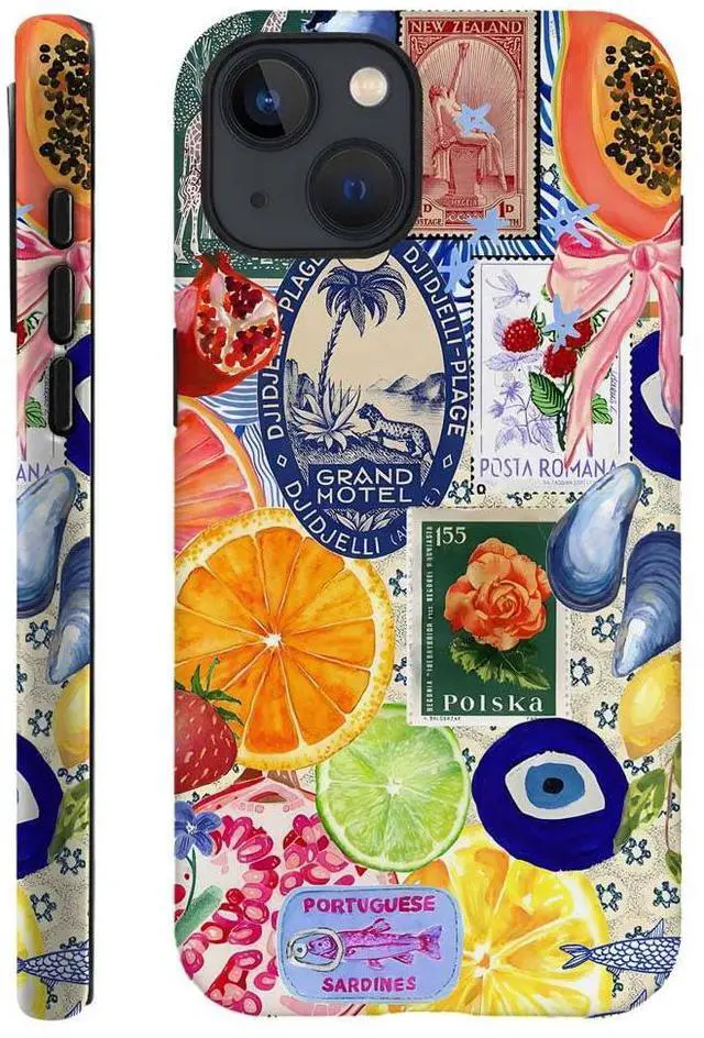 Main image of Compatible with for iPhone 15,Fruit Lemon European Summer Collage Phone Case for Girl Women Boy Men,Scratch Resistant Shockproof Cover Case for iPhone 15