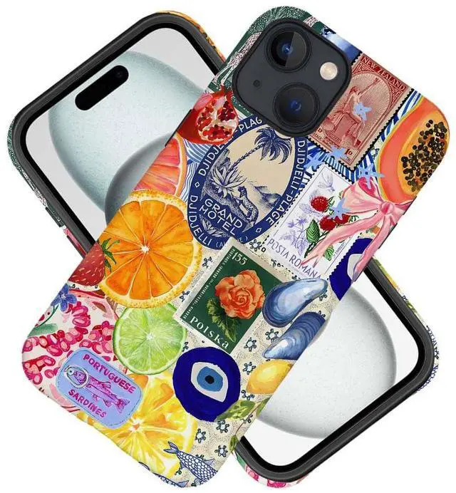 Alt view image 2 of 7 - Compatible with for iPhone 15,Fruit Lemon European Summer Collage Phone Case for Girl Women Boy Men,Scratch Resistant Shockproof Cover Case for iPhone 15