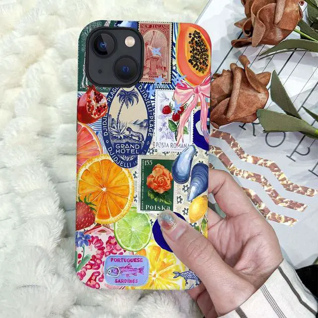 Alt view image 5 of 7 - Compatible with for iPhone 15,Fruit Lemon European Summer Collage Phone Case for Girl Women Boy Men,Scratch Resistant Shockproof Cover Case for iPhone 15