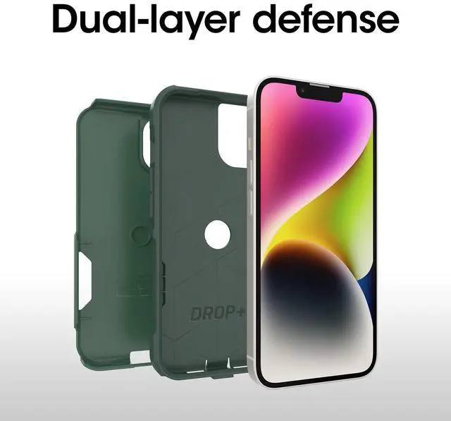 Alt view image 3 of 6 - iPhone 14 & iPhone 13 Commuter Series Case - TREES COMPANY (Green), slim & tough, pocket-friendly, with port protection
