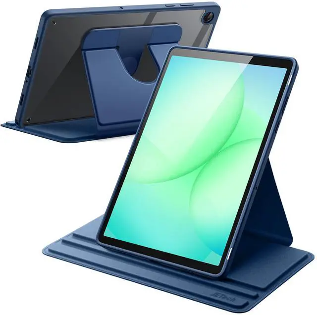 Main image of Rotating Case for Samsung Galaxy Tab A11+/A11 Plus, 360 Degree Rotation Protective Stand Cover Clear Back, Multi-Angle Viewing, Auto Wake/Sleep (Navy)