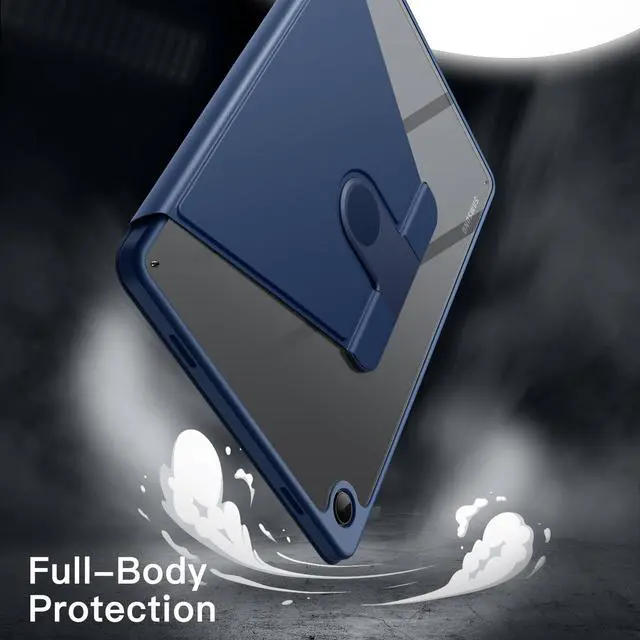 Alt view image 4 of 6 - Rotating Case for Samsung Galaxy Tab A11+/A11 Plus, 360 Degree Rotation Protective Stand Cover Clear Back, Multi-Angle Viewing, Auto Wake/Sleep (Navy)