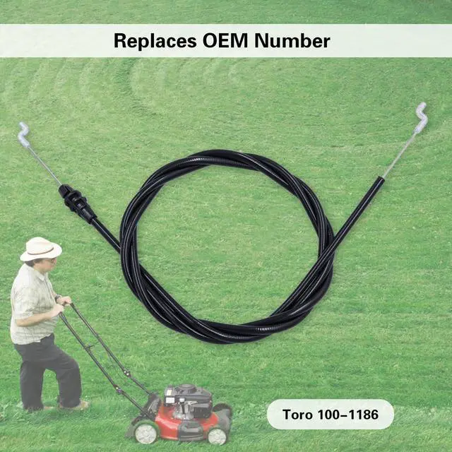 Alt view image 4 of 5 - 100-1186 Brake Cable for Toro 21" Super Recycler 20036, 20037, 20038, 20039, 20779, 20781 Walk-Behind Lawn Mowers, Replace Toro 100-1186