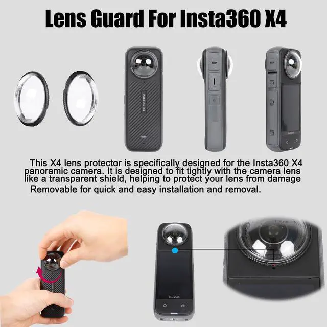 Alt view image 2 of 6 - Camera Protective Accessories Kit for Insta360 X4, Insta 360 X4 Bundle Include Lens Guard/Silicone Protective Cover/Screen Protectors/Camera Case