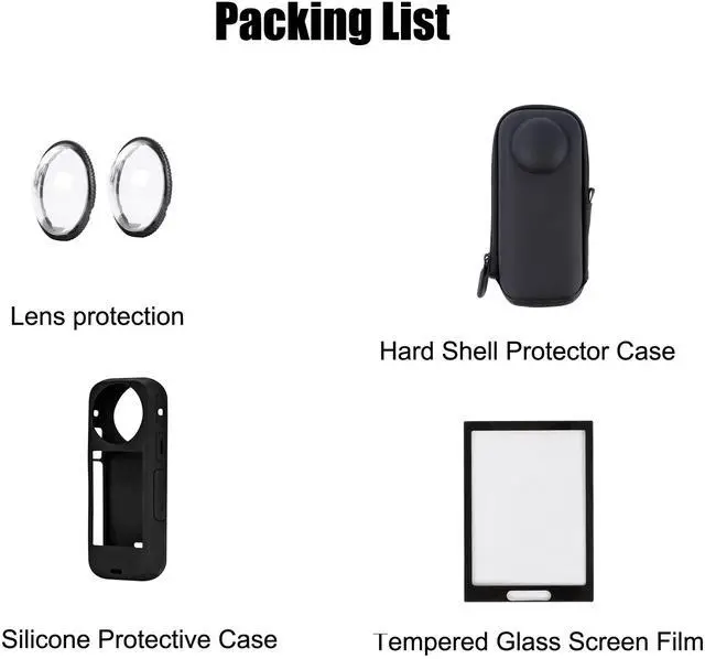 Alt view image 6 of 6 - Camera Protective Accessories Kit for Insta360 X4, Insta 360 X4 Bundle Include Lens Guard/Silicone Protective Cover/Screen Protectors/Camera Case