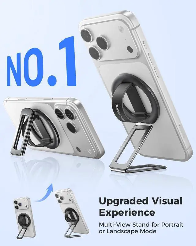 Alt view image 7 of 7 - for MagSafe Phone Grip with Soft Silicone Loop, Strong Magnetic Phone Stand Comfortable & Removable, Anti-Drop 4-in-1 Magnetic Ring Holder Kickstand for iPhone 17/16/15/14/13/12 MagSafe Case
