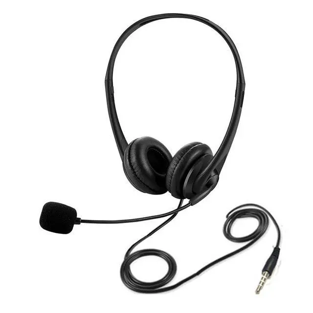 Alt view image 2 of 7 - Wired Headset, Noise Cancellation, 3.5mm Port or in-line Control with USB-A Port, Ideal for Educational, Office, Games, Call Centers, podcasts, Music, and so Much More- Black(Ultra Light)