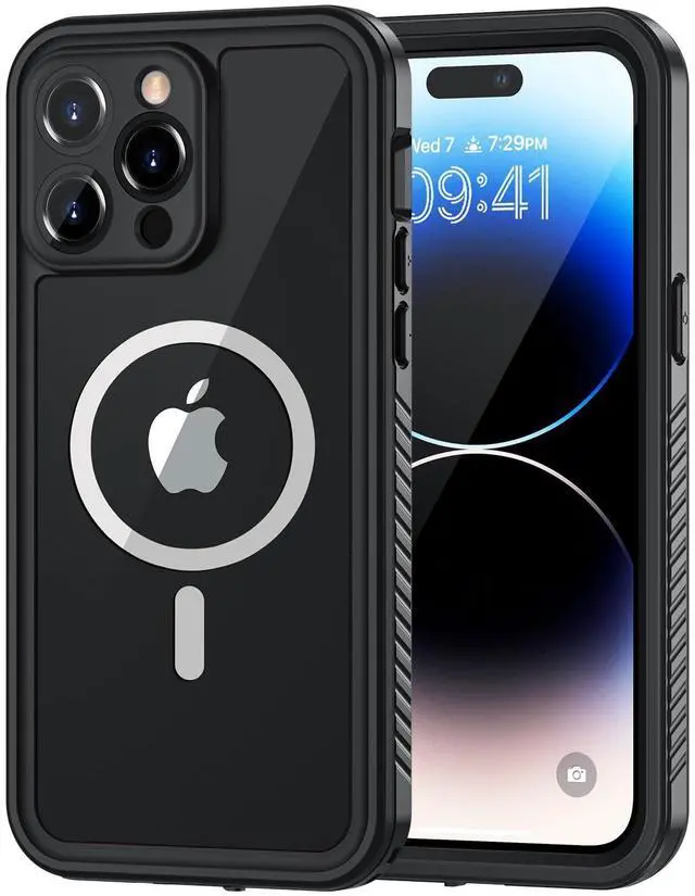 Main image of Magnetic for iPhone 14 Pro Max Case, Waterproof Dustproof Case with Built-in Screen Protector Compatible with Magsafe, Full Body Protective Cover for iPhone 14 Pro Max 6.7 inch -Black