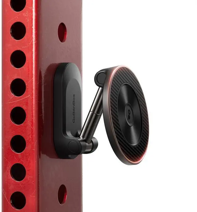 Main image of Magnetic Gym Phone Holder for MagSafe, All Metal Dual-Magnet Mount for iPhone and Android, 360° Adjustable Tri-Axis, Gym Essentials for Bodybuilder Men Women Recording Fitness Exercise,Black