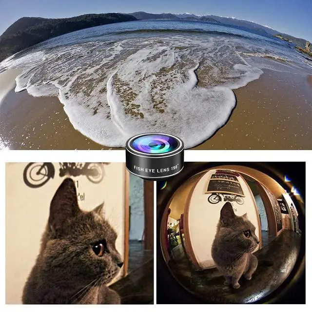 Alt view image 3 of 7 - Phone Camera Lens Kit, 11 in 1 Cellphone Lens Kit for iPhone and Android, 0.63X Wide Angle+15X Macro+ 198°Fisheye+Telephoto+CPL/Flow/Radial/Star/Soft Filter+Kaleidoscope Lens