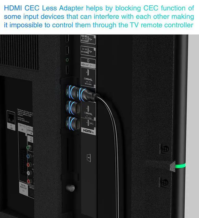 Alt view image 6 of 6 - HDMI CEC Less Adapter (4K UHD, ARC, Ethernet, Male to Female HDMI CEC Blocker) - Compatible with HDTV, TV Stick, Chromecast, Nintendo Switch, Xbox, PS5, PC, Soundbar