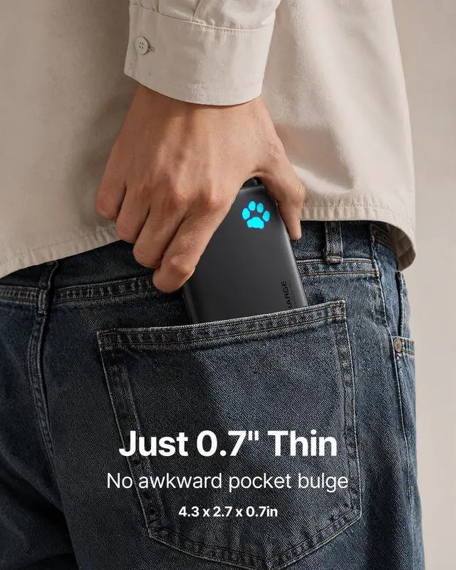 Alt view image 3 of 7 - Portable Charger with Flashlight, 45W Fast Charging Tablet Power Bank with USB C Cable, 10000mAh Powerbank, Battery Pack for iPhone 17 16, iPad, Samsung S25 etc Travel Essential, Emergency Light
