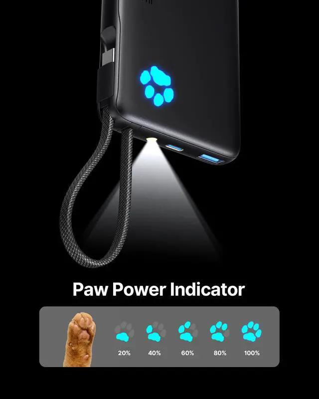Alt view image 6 of 7 - Portable Charger with Flashlight, 45W Fast Charging Tablet Power Bank with USB C Cable, 10000mAh Powerbank, Battery Pack for iPhone 17 16, iPad, Samsung S25 etc Travel Essential, Emergency Light