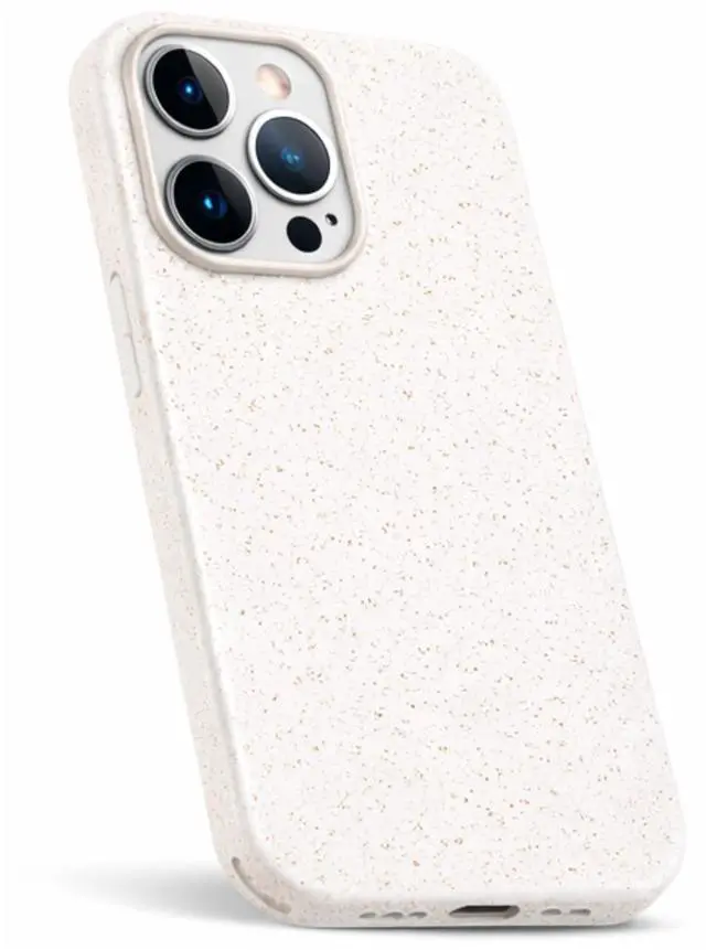 Main image of Wheat Straw TPU Case for iPhone 14, Lightweight Protective Phone Cover, White