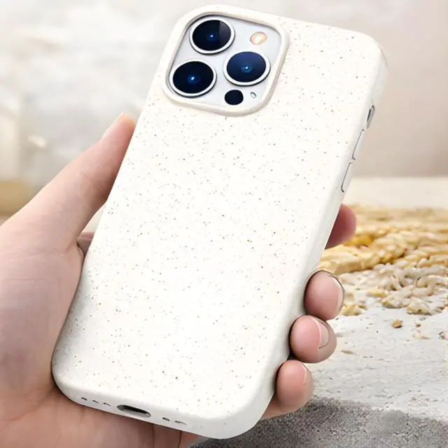Alt view image 3 of 4 - Wheat Straw TPU Case for iPhone 14, Lightweight Protective Phone Cover, White