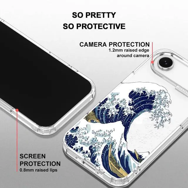 Alt view image 4 of 7 - for iPhone Air Case | Military Grade 6.6ft Drop Tested | Camera Control | Clear with Great Wave Design
