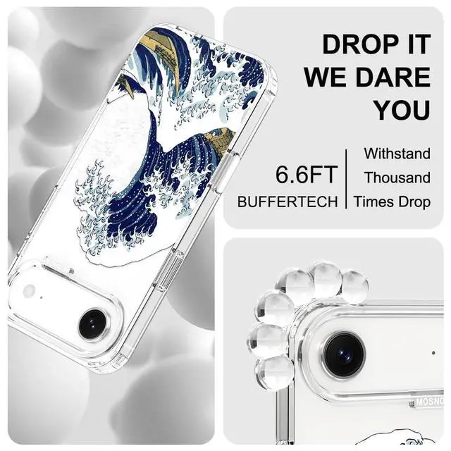 Alt view image 5 of 7 - for iPhone Air Case | Military Grade 6.6ft Drop Tested | Camera Control | Clear with Great Wave Design
