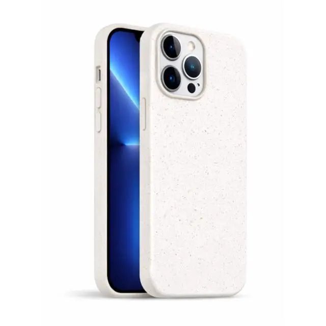 Alt view image 4 of 4 - Wheat Straw TPU Case for iPhone 14, Lightweight Protective Phone Cover, White