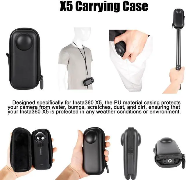 Alt view image 4 of 6 - Camera Protective Accessories Kit for Insta360 X5, Insta 360 X5 Lens Guard/Silicone Protective Cover/Screen Protectors/Camera Case Bundle