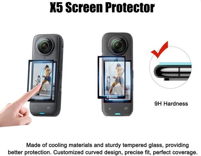 Alt view image 5 of 6 - Camera Protective Accessories Kit for Insta360 X5, Insta 360 X5 Lens Guard/Silicone Protective Cover/Screen Protectors/Camera Case Bundle