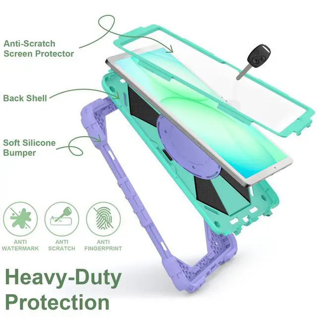 Alt view image 7 of 7 - Samsung Galaxy Tab A11+/A9+ Plus 5G Tablet Case 11 Inch, Purple Mint