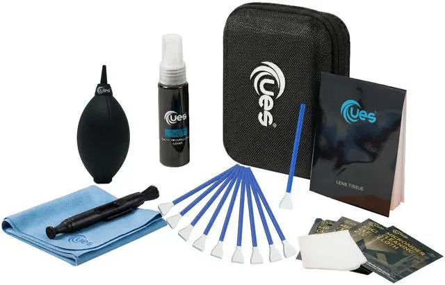 Main image of Professional Camera Cleaning Kit with Hard Travel Case - DSLR & Mirrorless Maintenance Bundle: 2-in-1 Lens & Sensor Cleaner, Air Blower, Pen, Microfiber Screen Cloths & 10 APS-C 16mm Swabs