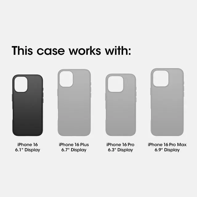 Alt view image 2 of 6 - iPhone 16 - Symmetry Series+ Case - Black -Snaps to MagSafe - Ultra-Sleek - Raised Edges Protect Camera & Screen - Non-Retail Packaging