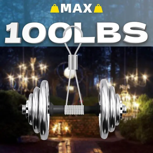 Alt view image 4 of 7 - 316 Stainless Steel Cable, 400FT 1/32IN Wire Rope with 100Pcs Aluminum Sleeves Stops, for String Lights Hanging, Clotheslines, Trellis Wire