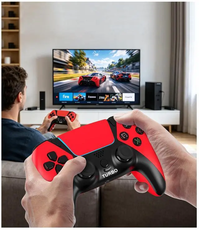 Main image of Alternative for Luna Controller for Fire TV Stick, Wireless Turbo Gamepad with ALPS Joysticks No Drift for Cloud Gaming, Rechargeable 1200mAh Power, 2 Back Buttons, Red