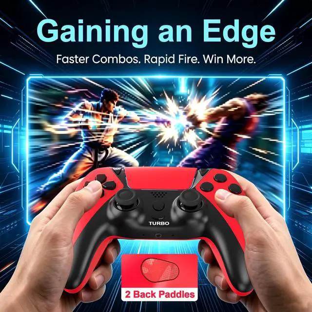 Alt view image 7 of 7 - Alternative for Luna Controller for Fire TV Stick, Wireless Turbo Gamepad with ALPS Joysticks No Drift for Cloud Gaming, Rechargeable 1200mAh Power, 2 Back Buttons, Red