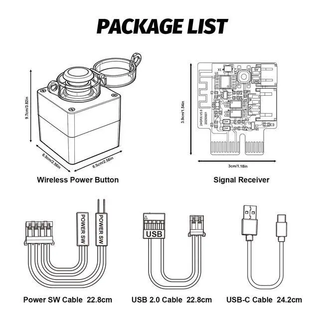 Alt view image 6 of 6 - Wireless PC Power Button, Detonator-Style PC Start Button with Cover