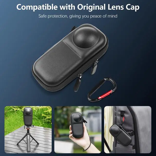 Alt view image 4 of 6 - 9-in-1 Accessories Kit for Insta360 X5, Included Insta 360 X5 Standard Lens Guard, Carrying Case, 2 Pack of Tempered Glass Film Screen Protector, Silicone Protective Cover and Desktop Mount Bundle Kit