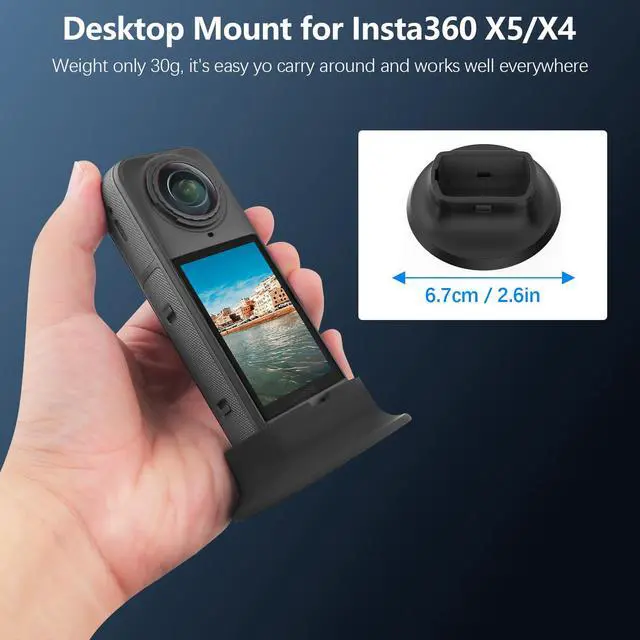 Alt view image 6 of 6 - 9-in-1 Accessories Kit for Insta360 X5, Included Insta 360 X5 Standard Lens Guard, Carrying Case, 2 Pack of Tempered Glass Film Screen Protector, Silicone Protective Cover and Desktop Mount Bundle Kit