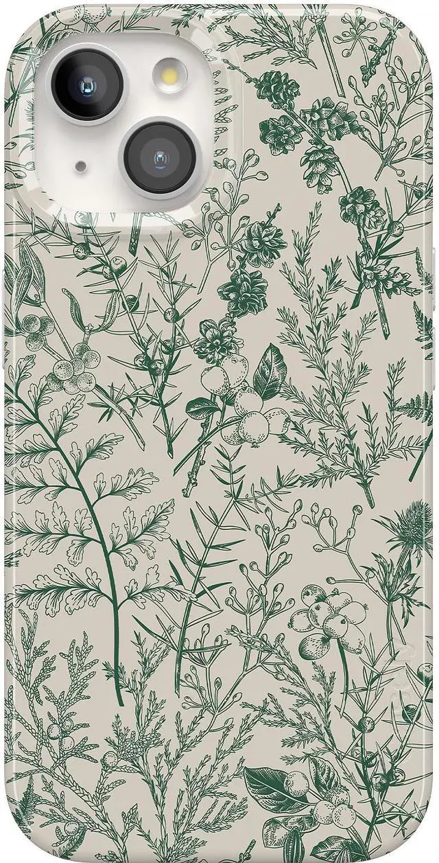 Main image of iPhone 15 Case | Sage Garden | Green Floral | Compatible with MagSafe | Classic Ultra Slim Design