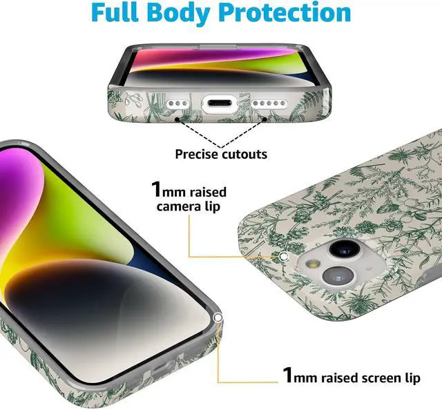 Alt view image 2 of 7 - iPhone 15 Case | Sage Garden | Green Floral | Compatible with MagSafe | Classic Ultra Slim Design