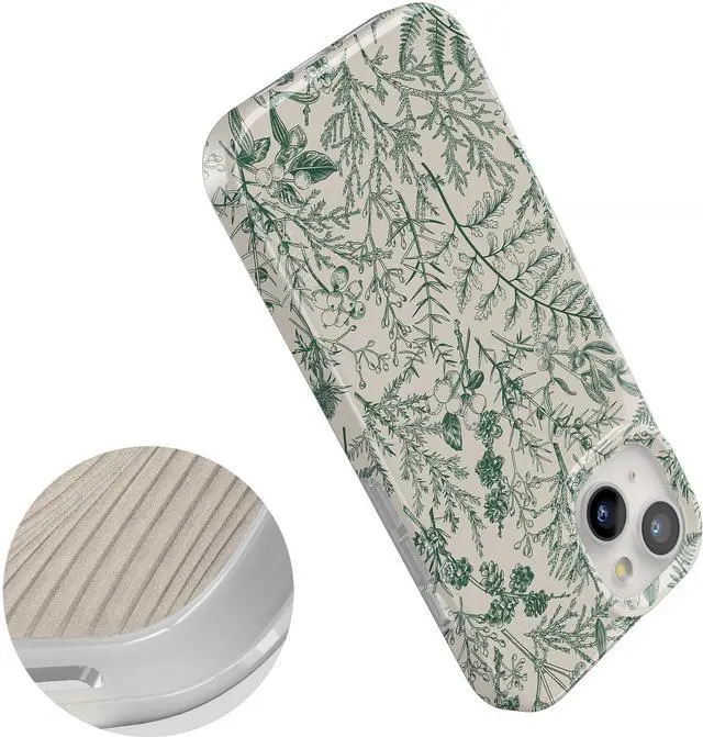 Alt view image 4 of 7 - iPhone 15 Case | Sage Garden | Green Floral | Compatible with MagSafe | Classic Ultra Slim Design