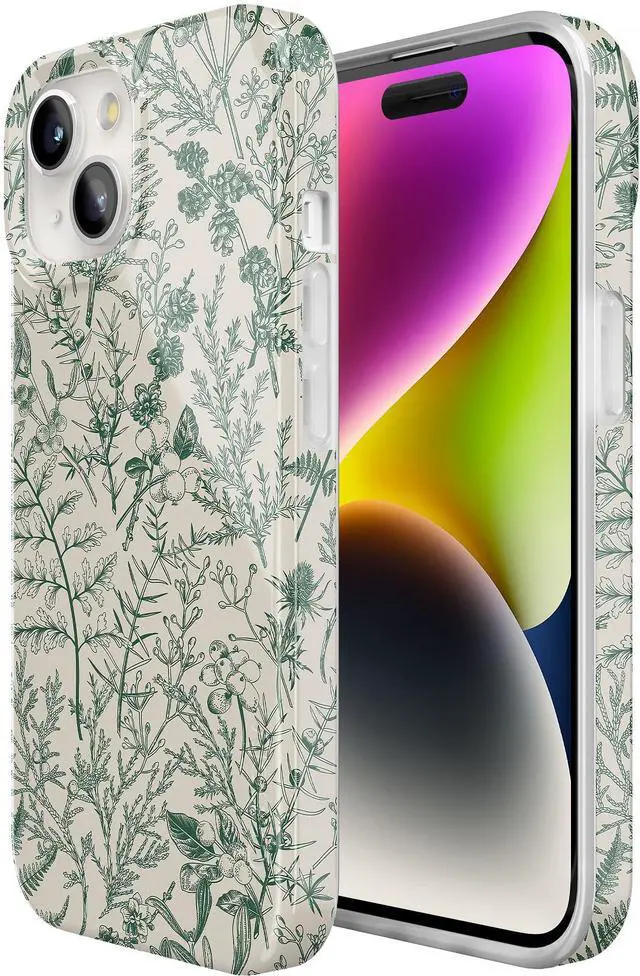 Alt view image 6 of 7 - iPhone 15 Case | Sage Garden | Green Floral | Compatible with MagSafe | Classic Ultra Slim Design
