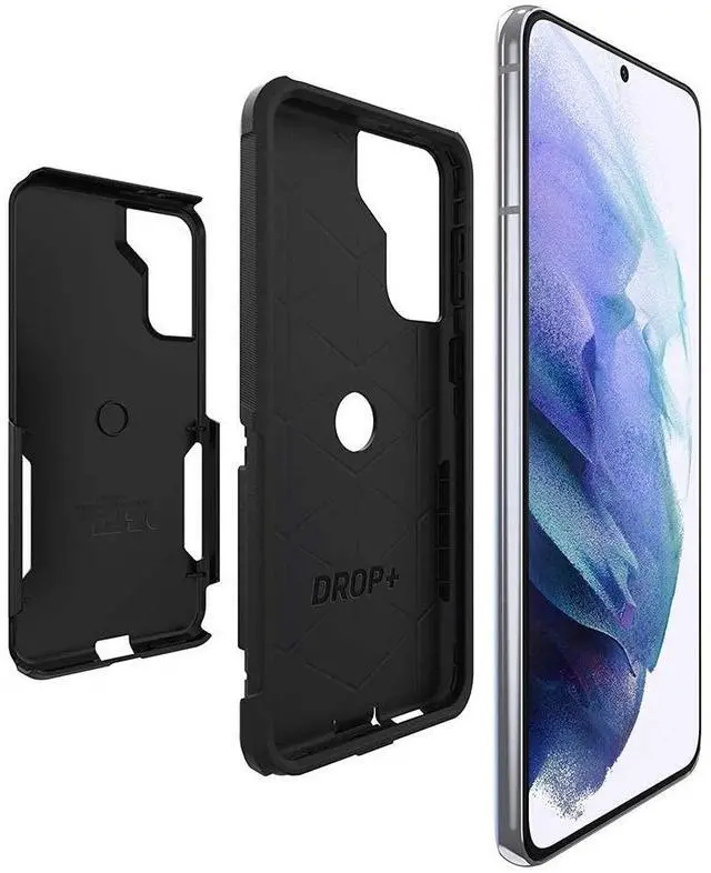 Alt view image 4 of 7 - Galaxy S21+ 5G (ONLY - Does NOT FIT Non-Plus Size or Ultra) Commuter Series Case - Does NOT FIT Non-Plus Size or Ultra - Black, Slim & Tough, Pocket-Friendly, with Port Protection