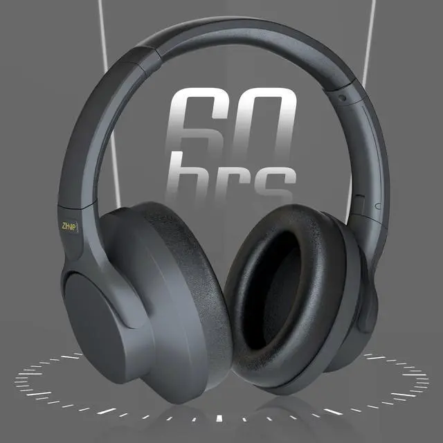 Alt view image 4 of 6 - Active Noise Cancelling Headphones, 60H Playtime Wireless Bluetooth Headset Low Latency-Black