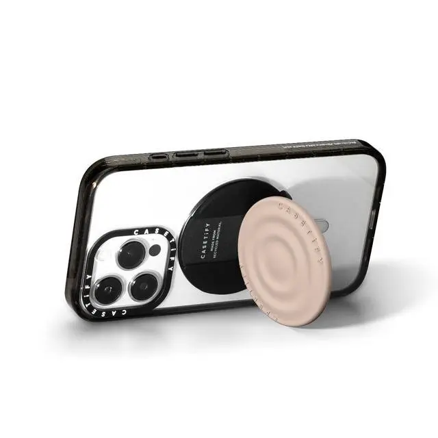Alt view image 4 of 5 - Snappy Ripple Grip Stand Compatible with Magsafe - Oat