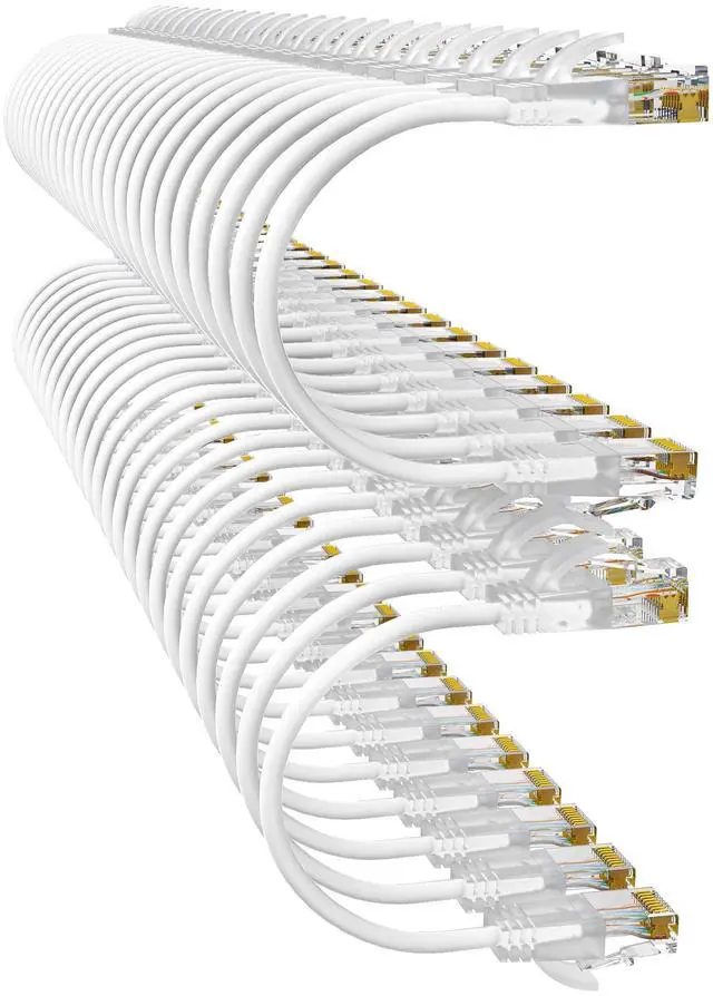 Main image of Cat6a Patch Cables 0.5ft (48 Pack) Slim, Cat6 Ethernet Patch Cable Pure Copper, Flexible Cat 6 Patch Cable 550MHZ 10G, Space-Saving Cat 6A Network Cables for Patch Panel White
