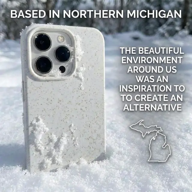 Alt view image 5 of 7 - Eco by - Eco-Friendly Phone Case for iPhone 15 - Biodegradable, Compostable, Plastic-Free, Made from Plants - Pacific Blue