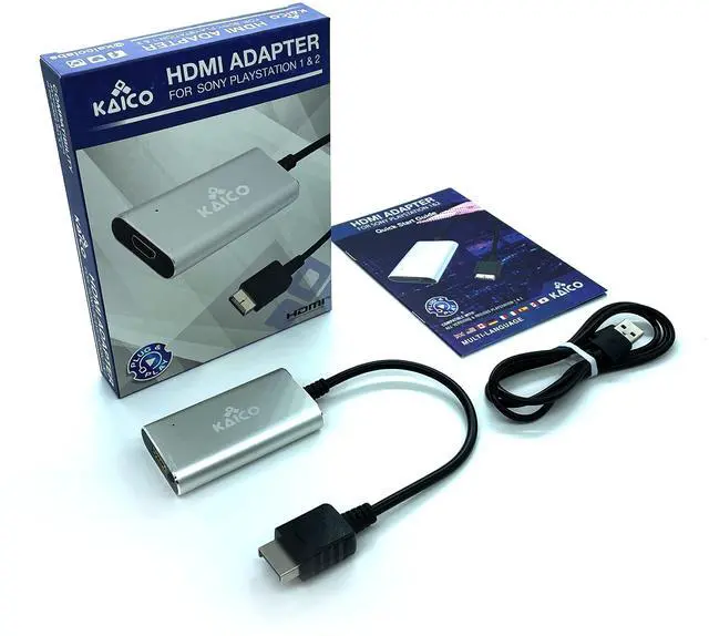 Main image of PS1 HDMI / PS2 AV Cable Compatible with Sony PlayStation & PS2 Models - Switch Between RGB & Component - PS1 & PS2 to HDMI Converter for Any HD TV