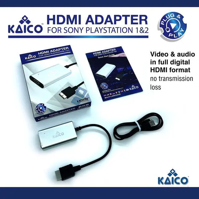 Alt view image 6 of 6 - PS1 HDMI / PS2 AV Cable Compatible with Sony PlayStation & PS2 Models - Switch Between RGB & Component - PS1 & PS2 to HDMI Converter for Any HD TV