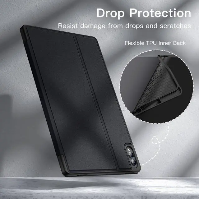 Alt view image 6 of 6 - Case for Samsung Galaxy Tab S11 Ultra with S Pen Holder, Slim Folio Stand Protective Tablet Cover, Multi-Angle Viewing, Auto Sleep/Wake (Black)