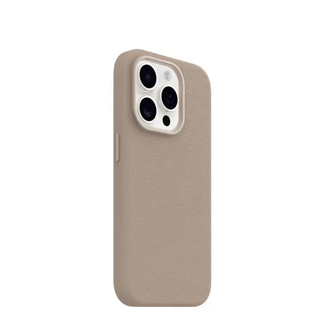 Alt view image 3 of 4 - iPhone 15 Pro Symmetry Series Cactus Leather for MagSafe - Grey Comfort, Slim, Premium, Protective iPhone Case